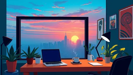 A visually appealing image representing remote work